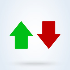 Up and down arrow flat style. Vector illustration icon isolated on white background.