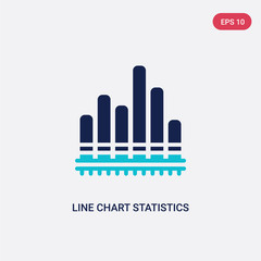 two color line chart statistics vector icon from business concept. isolated blue line chart statistics vector sign symbol can be use for web, mobile and logo. eps 10