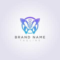 Butterfly logo with a circle with a circle for your Business or Brand