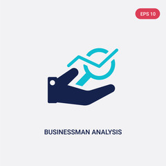 Naklejka na ściany i meble two color businessman analysis vector icon from business and analytics concept. isolated blue businessman analysis vector sign symbol can be use for web, mobile and logo. eps 10
