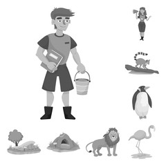 Vector illustration of zoo  and park logo. Collection of zoo  and animal stock symbol for web.