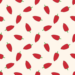 Seamless Pattern with Red Patchwork Pepper