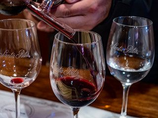 A glass of wine at Vina Santa Rita