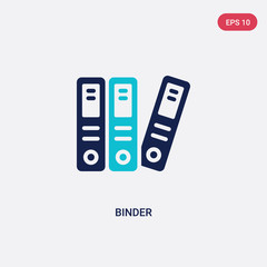 two color binder vector icon from business and finance concept. isolated blue binder vector sign symbol can be use for web, mobile and logo. eps 10