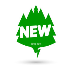 New banner design template, speech bubble promo tag, vector illustration