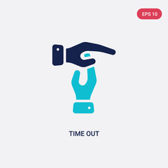 two color time out vector icon from business and finance concept. isolated blue time out vector sign symbol can be use for web, mobile and logo. eps 10
