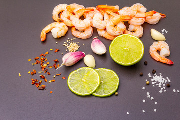 Fresh raw organic shrimp