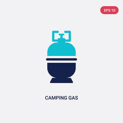 two color camping gas vector icon from camping concept. isolated blue camping gas vector sign symbol can be use for web, mobile and logo. eps 10