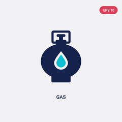 two color gas vector icon from camping concept. isolated blue gas vector sign symbol can be use for web, mobile and logo. eps 10