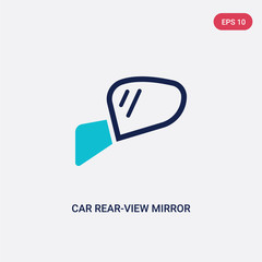 two color car rear-view mirror vector icon from car parts concept. isolated blue car rear-view mirror vector sign symbol can be use for web, mobile and logo. eps 10