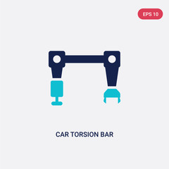 two color car torsion bar vector icon from car parts concept. isolated blue car torsion bar vector sign symbol can be use for web, mobile and logo. eps 10