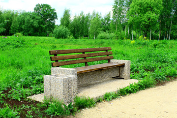 Shop in the city Park. Comfortable and practical sitting in the fresh air will allow a tired traveler to relax