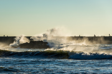 Atlantic Ocean seen from Foz do Douro parish in Porto, Portugal