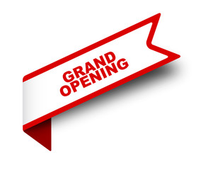 red vector banner grand opening
