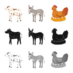 Isolated object of breeding and kitchen  icon. Set of breeding and organic  stock symbol for web.