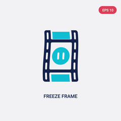 two color freeze frame vector icon from cinema concept. isolated blue freeze frame vector sign symbol can be use for web, mobile and logo. eps 10