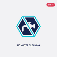 two color no water cleaning vector icon from cleaning concept. isolated blue no water cleaning vector sign symbol can be use for web, mobile and logo. eps 10