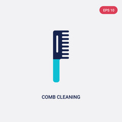 two color comb cleaning vector icon from cleaning concept. isolated blue comb cleaning vector sign symbol can be use for web, mobile and logo. eps 10