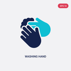 two color washing hand vector icon from cleaning concept. isolated blue washing hand vector sign symbol can be use for web, mobile and logo. eps 10