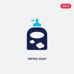 two color wiping soap vector icon from cleaning concept. isolated blue wiping soap vector sign symbol can be use for web, mobile and logo. eps 10