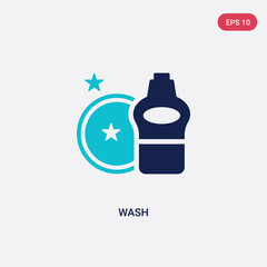 two color wash vector icon from cleaning concept. isolated blue wash vector sign symbol can be use for web, mobile and logo. eps 10