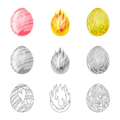 Isolated object of animal and prehistoric sign. Set of animal and cute  stock vector illustration.