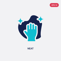 two color neat vector icon from cleaning concept. isolated blue neat vector sign symbol can be use for web, mobile and logo. eps 10