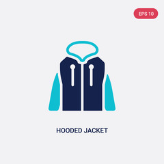 two color hooded jacket vector icon from clothes concept. isolated blue hooded jacket vector sign symbol can be use for web, mobile and logo. eps 10
