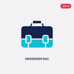 two color messenger bag vector icon from clothes concept. isolated blue messenger bag vector sign symbol can be use for web, mobile and logo. eps 10