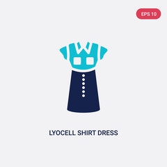 two color lyocell shirt dress vector icon from clothes concept. isolated blue lyocell shirt dress vector sign symbol can be use for web, mobile and logo. eps 10