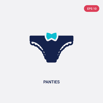 two color panties vector icon from clothes concept. isolated blue panties vector sign symbol can be use for web, mobile and logo. eps 10