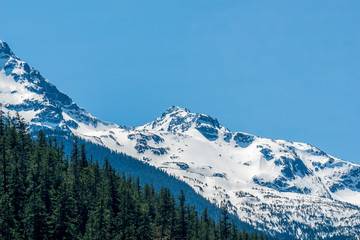Fototapeta na wymiar View of snow mountains in British Columbia, Canada.