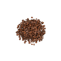 Pile Of Coffee Beans Over White Background - 3D rendering