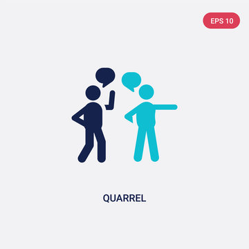 two color quarrel vector icon from communication concept. isolated blue quarrel vector sign symbol can be use for web, mobile and logo. eps 10