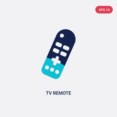 two color tv remote vector icon from computer concept. isolated blue tv remote vector sign symbol can be use for web, mobile and logo. eps 10