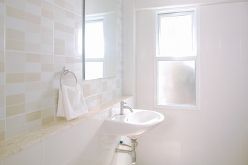 Fototapeta na wymiar Bathroom interior sink with modern design