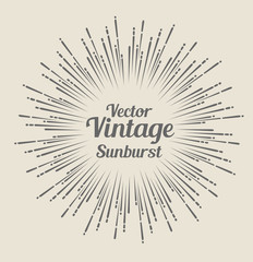 Fototapeta na wymiar Vector hipster hand drawn retro sunburst rays design element. Element for retro vintage label, logo template, symbol laconic design