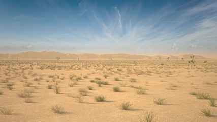 3D rendering of Desert Landscape with background sky
