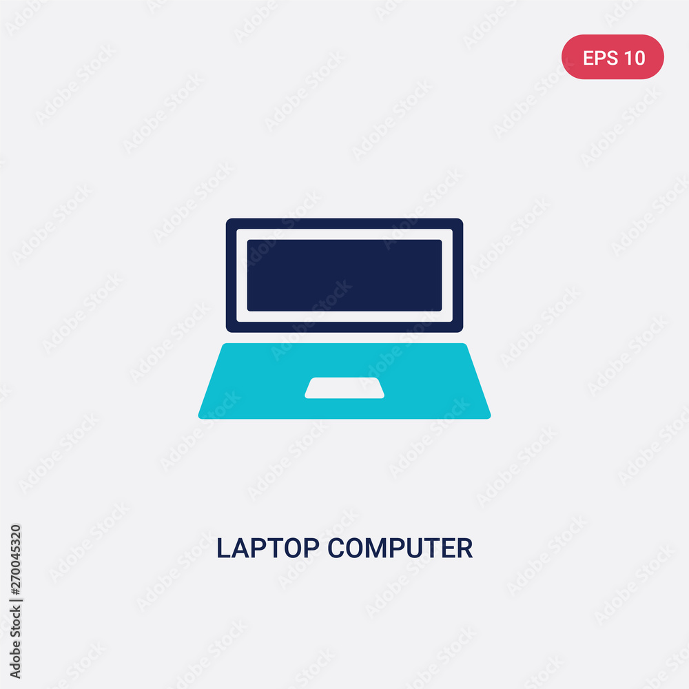 Poster two color laptop computer screen vector icon from computer concept. isolated blue laptop computer sc