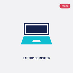 two color laptop computer screen vector icon from computer concept. isolated blue laptop computer screen vector sign symbol can be use for web, mobile and logo. eps 10