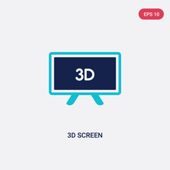 two color 3d screen vector icon from computer concept. isolated blue 3d screen vector sign symbol can be use for web, mobile and logo. eps 10