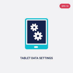 two color tablet data settings vector icon from computer concept. isolated blue tablet data settings vector sign symbol can be use for web, mobile and logo. eps 10