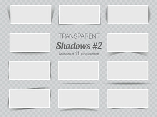 Vector set of transparent realistic shadows for your design
