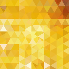 Abstract yellow mosaic background. Triangle geometric background. Design elements. Vector illustration