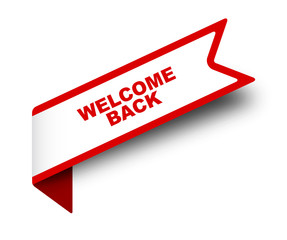 red vector banner welcome back