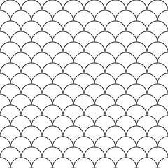 Vector white seamless pattern with shell ornament. Black and white texture
