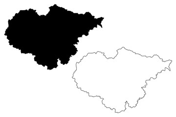 Obraz premium Salaj County (Administrative divisions of Romania, Nord-Vest development region) map vector illustration, scribble sketch Salaj map