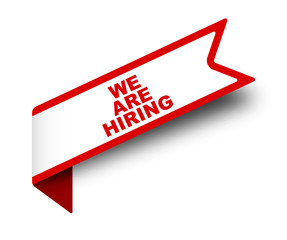 red vector banner we are hiring