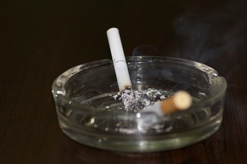 cigarette in ashtray