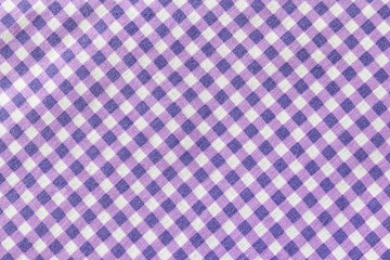 Classic purple color plaid fabric or tablecloth background